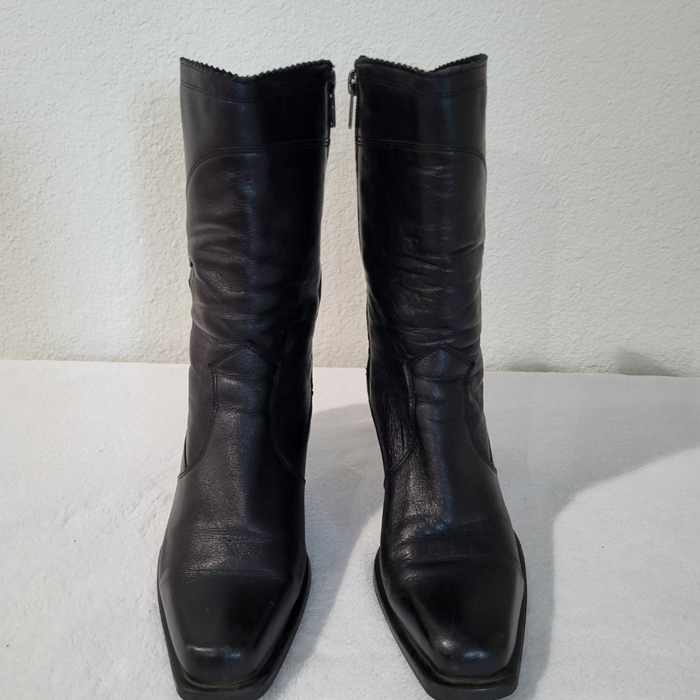 Janita Calf High Heeled Boots 22890, Black SZ 37 - Picture 2 of 15